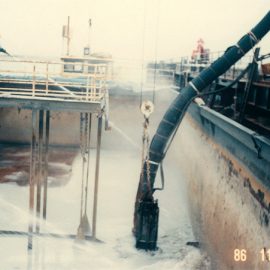Model: Toyo Pump DP 30 B Application: Unloading of Silica from Barge. Customer: Glass Factory, Japan.